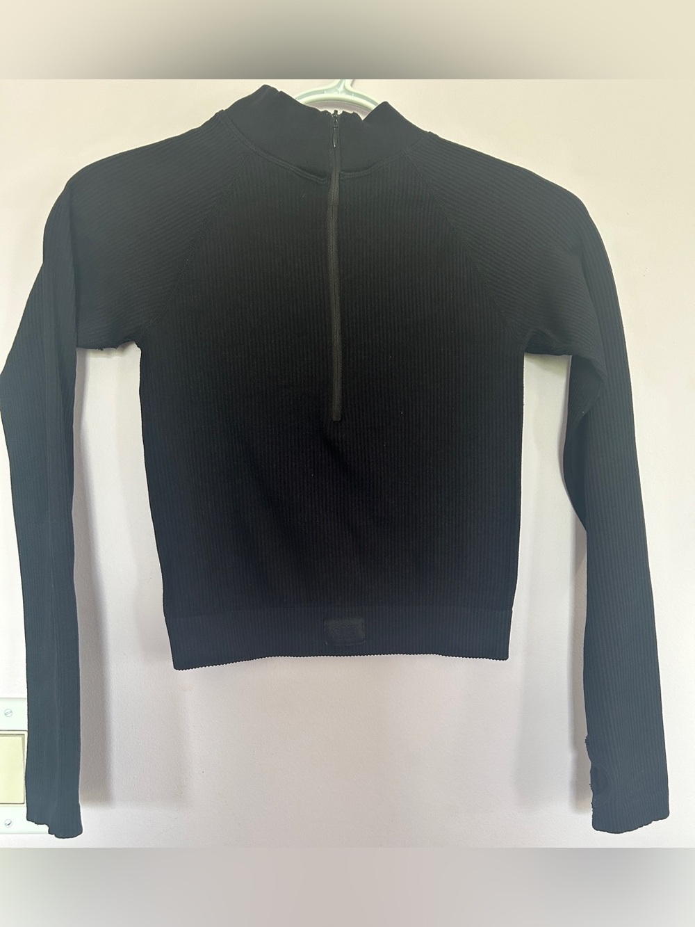 Women’s Black Ribbed Half-Zip Sweater